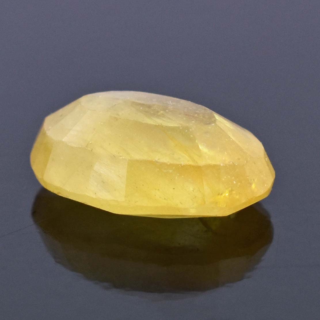Natural Yellow Sapphire (Pukhraj) – 4.70 Carat Certified Yellow Sapphire Gemstone | Oval Mixed Cut - Image 3
