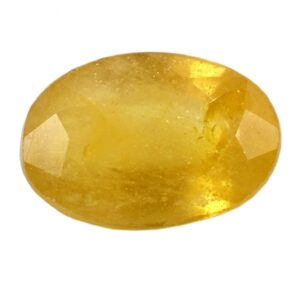 Natural Yellow Sapphire (Pukhraj) – 4.70 Carat Certified Yellow Sapphire Gemstone | Oval Mixed Cut