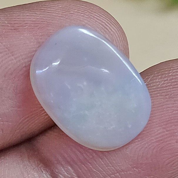 Premium 4.28 Cts Certified Natural Milky White Opal Oval Cabochon - Image 8