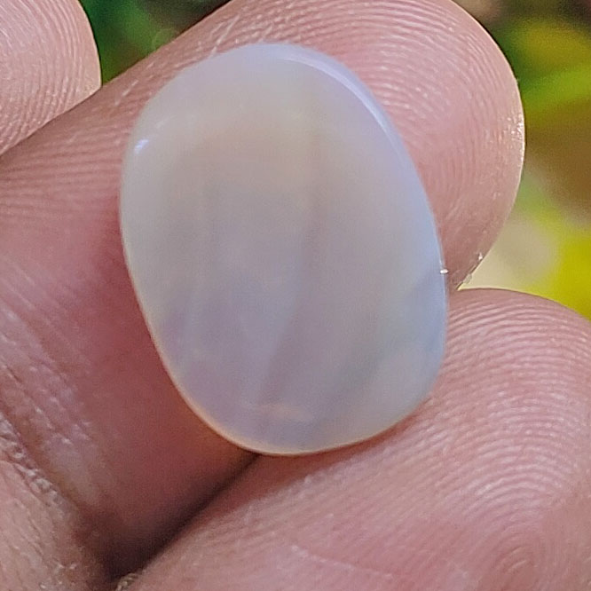 Premium 4.28 Cts Certified Natural Milky White Opal Oval Cabochon