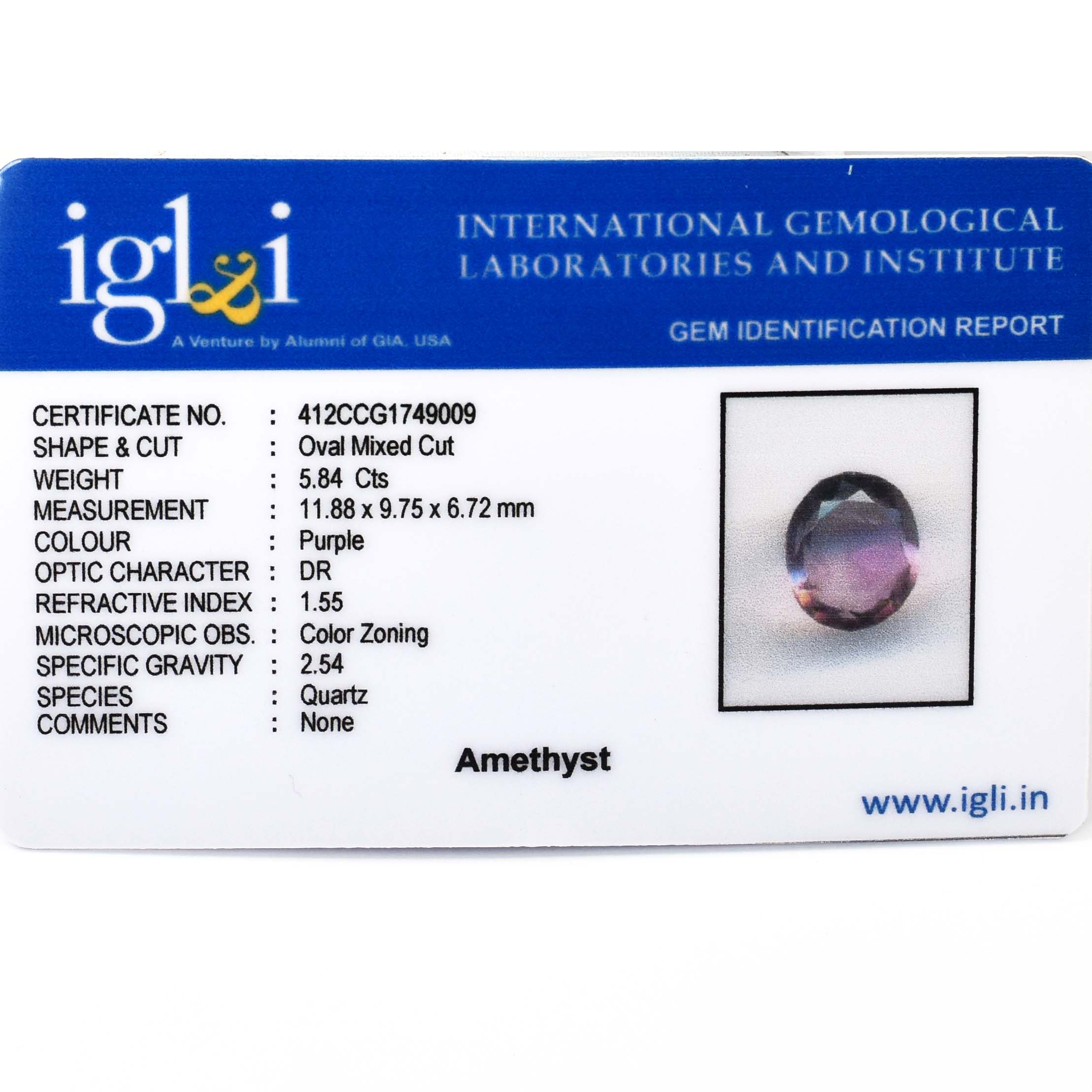 Natural Amethyst Gemstone – 5.84 Carat Oval Mixed Cut Certified Purple Quartz - Image 2