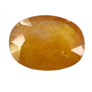 Natural Yellow Sapphire (Pukhraj) – 6.43 Carat Certified Yellow Sapphire Gemstone | Oval Mixed Cut