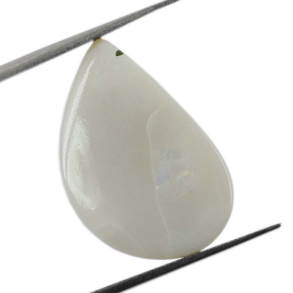 Premium 7.17 Cts Certified Natural Milky White Opal Pear Cabochon - Image 2
