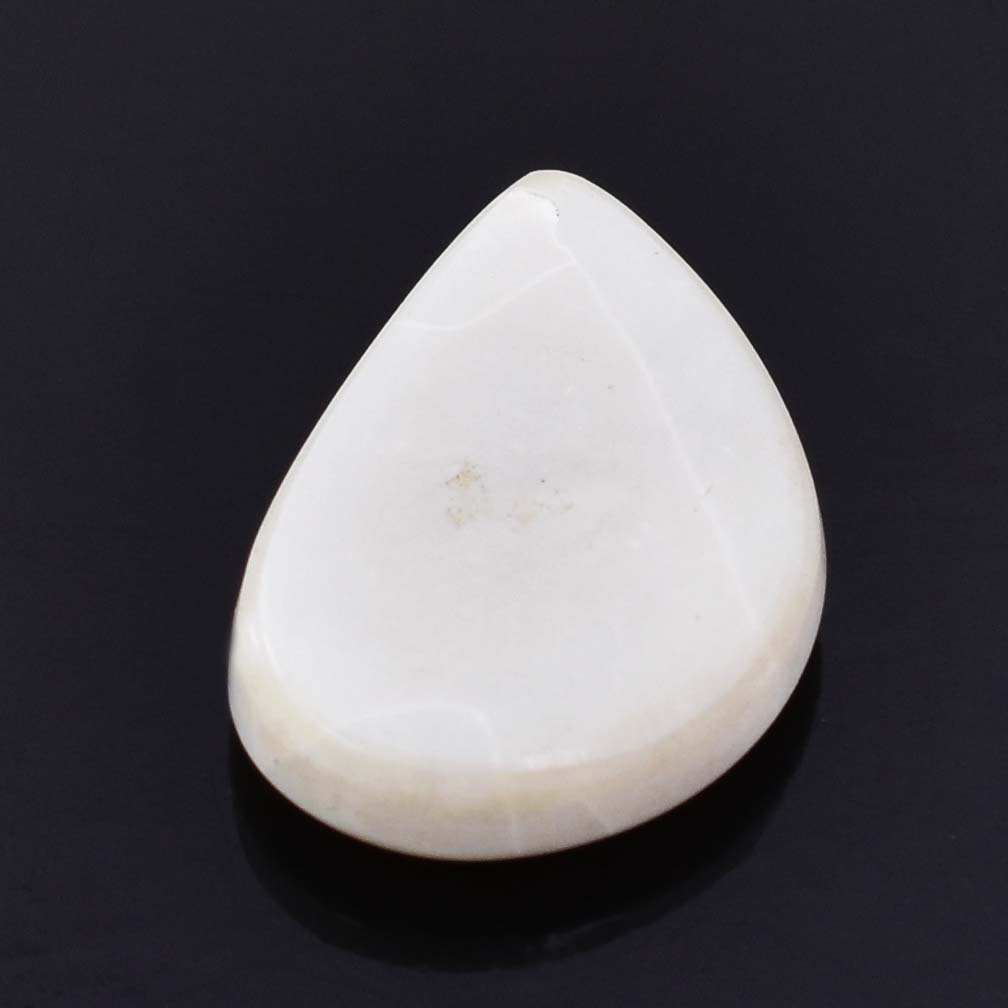 Premium 7.17 Cts Certified Natural Milky White Opal Pear Cabochon