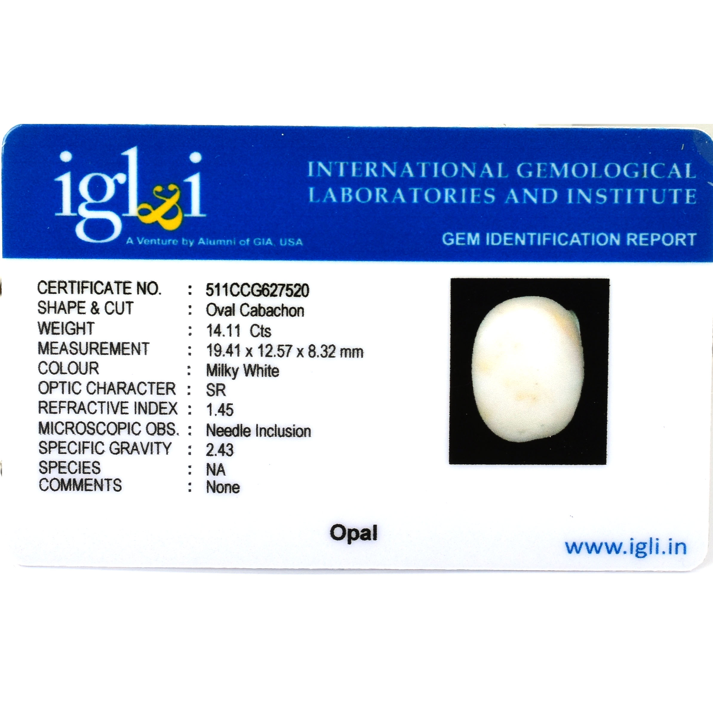 Premium Natural White Opal Oval Cabochon with Earthy Inclusions - Image 3