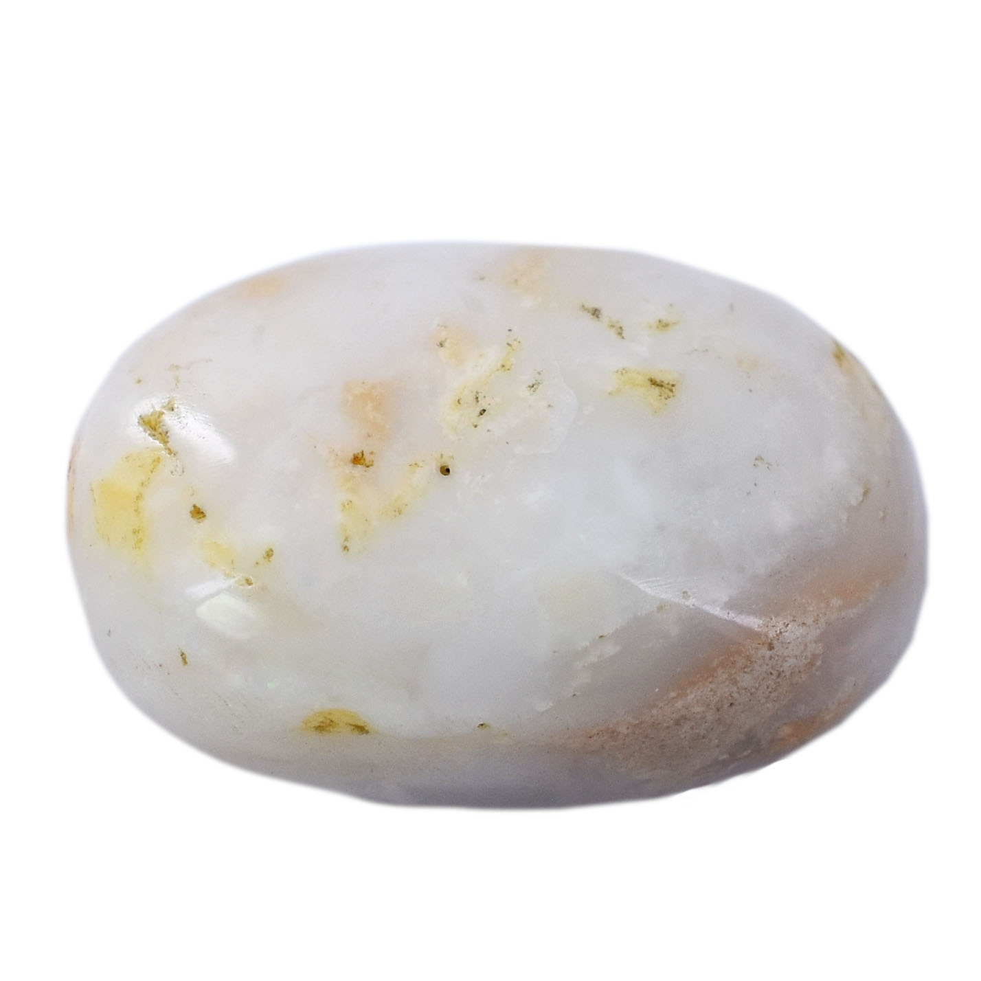 Premium Natural White Opal Oval Cabochon with Earthy Inclusions - Image 5