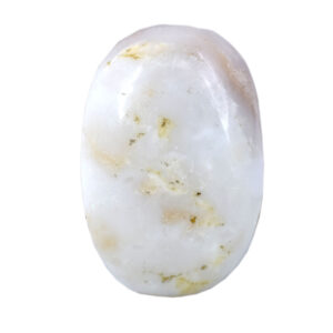 Premium Natural White Opal Oval Cabochon with Earthy Inclusions