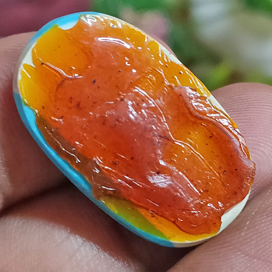 Premium Natural Turquoise (Firoza) Oval Cabochon - Image 5