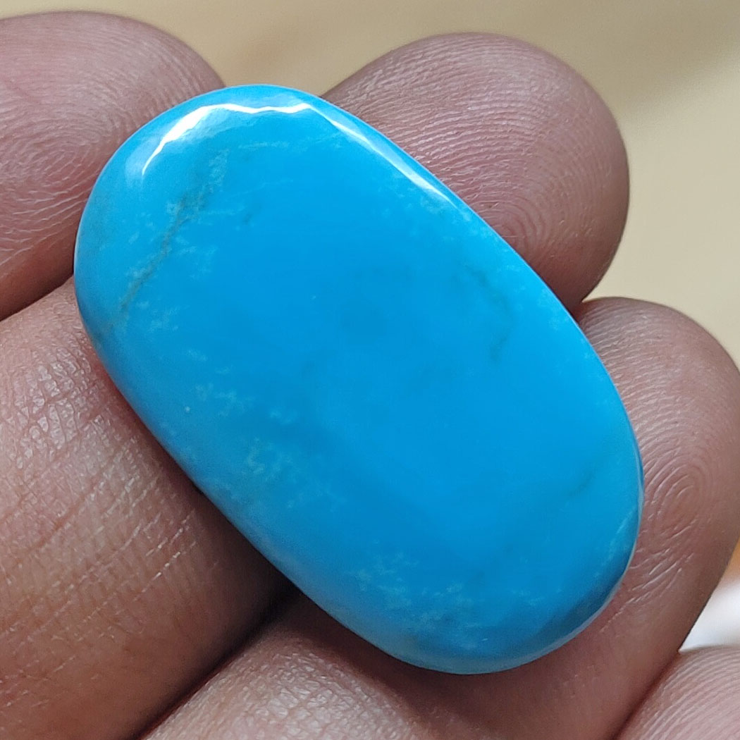Premium Natural Turquoise (Firoza) Oval Cabochon - Image 7