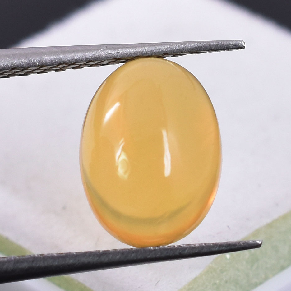 Premium Natural Yellow Opal Oval Cabochon Gemstone