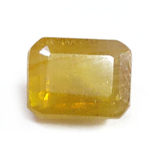 Natural Yellow Sapphire (Pukhraj) Octagonal Step Cut Certified Loose Gemstone – 5.96 Carat IGI Certified Yellow Sapphire for Ring & Pendant