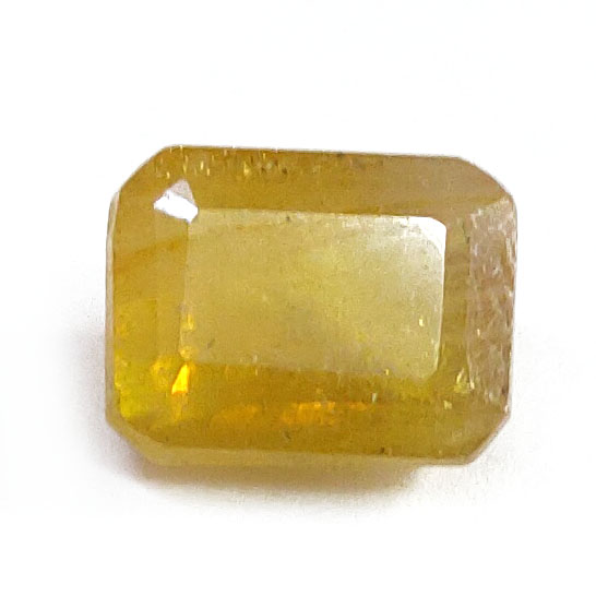 Natural Yellow Sapphire (Pukhraj) Octagonal Step Cut Certified Loose Gemstone – 5.96 Carat IGI Certified Yellow Sapphire for Ring & Pendant