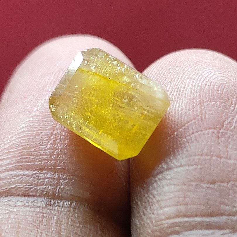 Natural Yellow Sapphire (Pukhraj) Octagonal Step Cut Certified Loose Gemstone – 5.96 Carat IGI Certified Yellow Sapphire for Ring & Pendant - Image 7