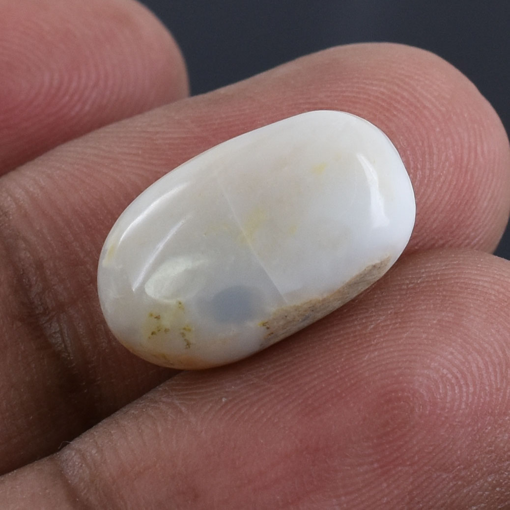 Premium Natural Elongated White Opal Cabochon Gemstone - Image 3