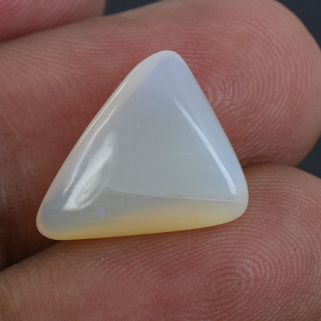 Premium Natural Pale Yellow Opal Triangular Cabochon Gemstone - Image 3