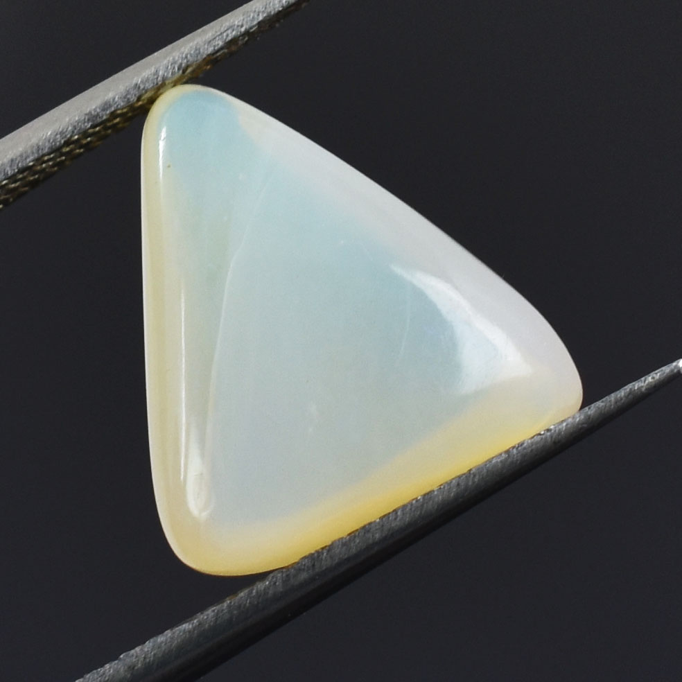 Premium Natural Pale Yellow Opal Triangular Cabochon Gemstone - Image 4