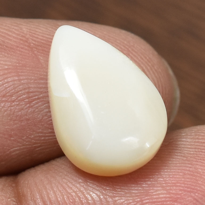 Premium 5.65 Cts Certified Natural Grey Opal Pear Cabochon - Image 6