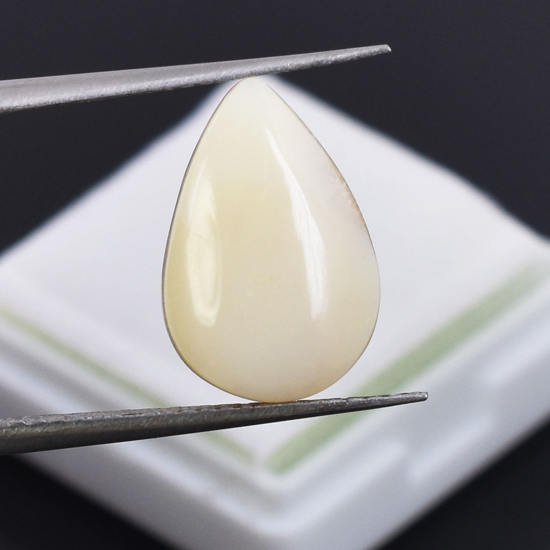 Premium 5.65 Cts Certified Natural Grey Opal Pear Cabochon - Image 5