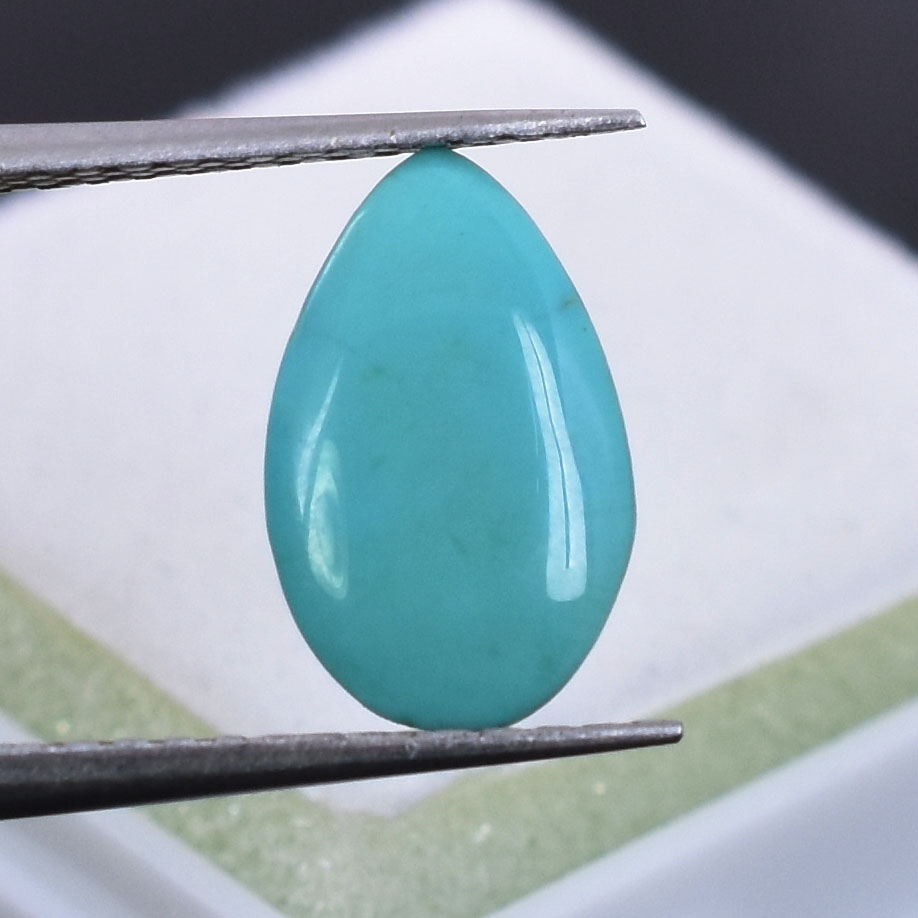 Natural Turquoise (Firoza) Pear Cabochon Loose Gemstone | Certified Blue Turquoise for Ring & Pendant | Natural Healing Crystal - Image 4