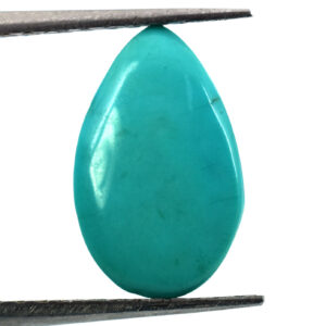Natural Turquoise (Firoza) Pear Cabochon Loose Gemstone | Certified Blue Turquoise for Ring & Pendant | Natural Healing Crystal