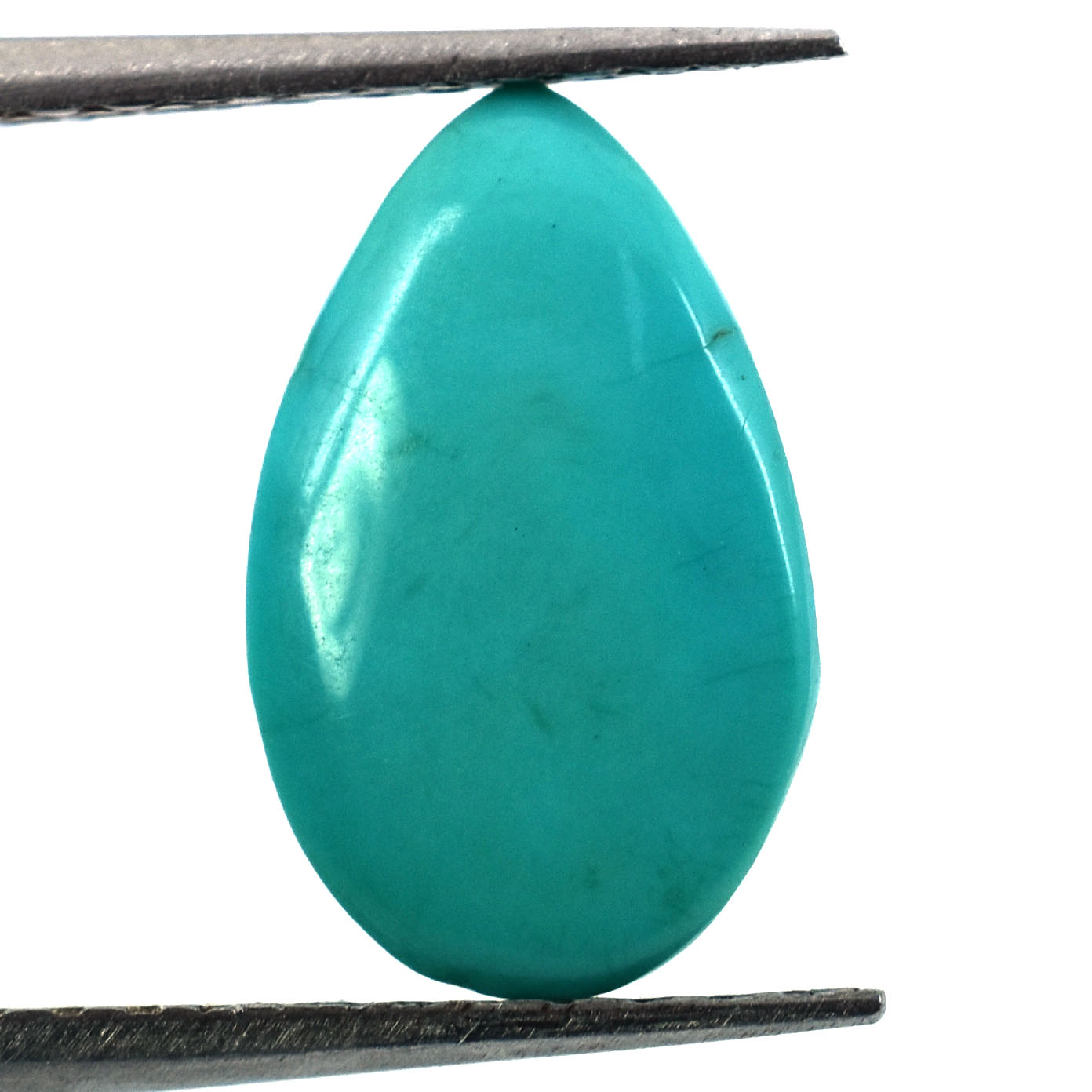 Natural Turquoise (Firoza) Pear Cabochon Loose Gemstone | Certified Blue Turquoise for Ring & Pendant | Natural Healing Crystal