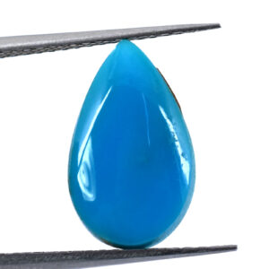Natural Turquoise (Firoza) Pear Cabochon Loose Gemstone | Certified Blue Turquoise for Ring & Pendant | Natural Healing Crystal