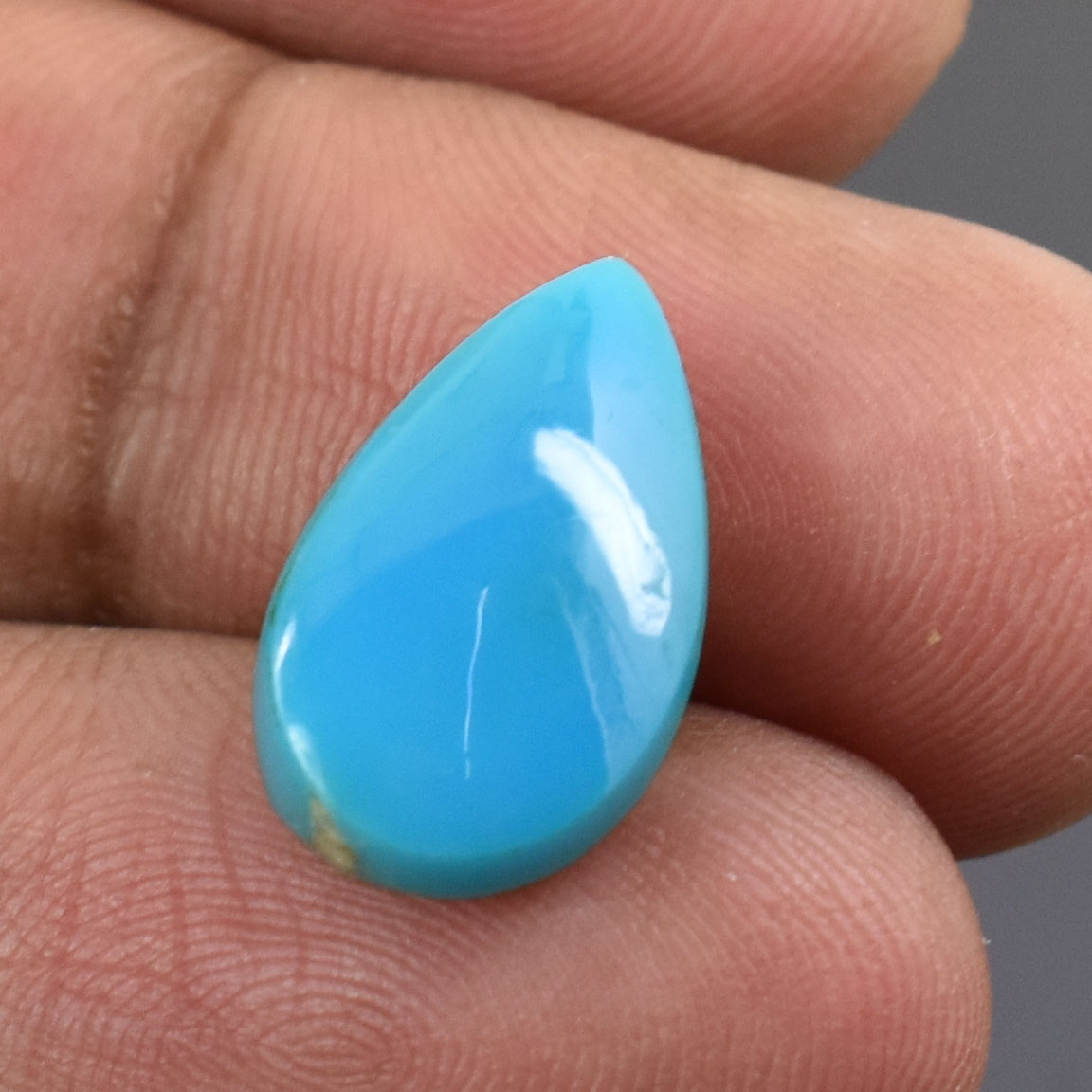 Natural Turquoise (Firoza) Pear Cabochon Loose Gemstone | Certified Blue Turquoise for Ring & Pendant | Natural Healing Crystal - Image 4