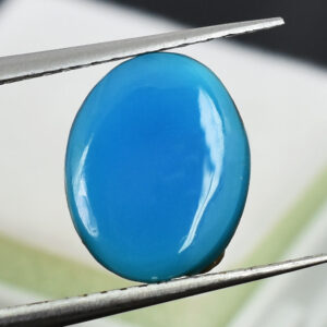 Natural Turquoise (Firoza) Gemstone – Oval Cabochon Sky Blue Loose Gemstone