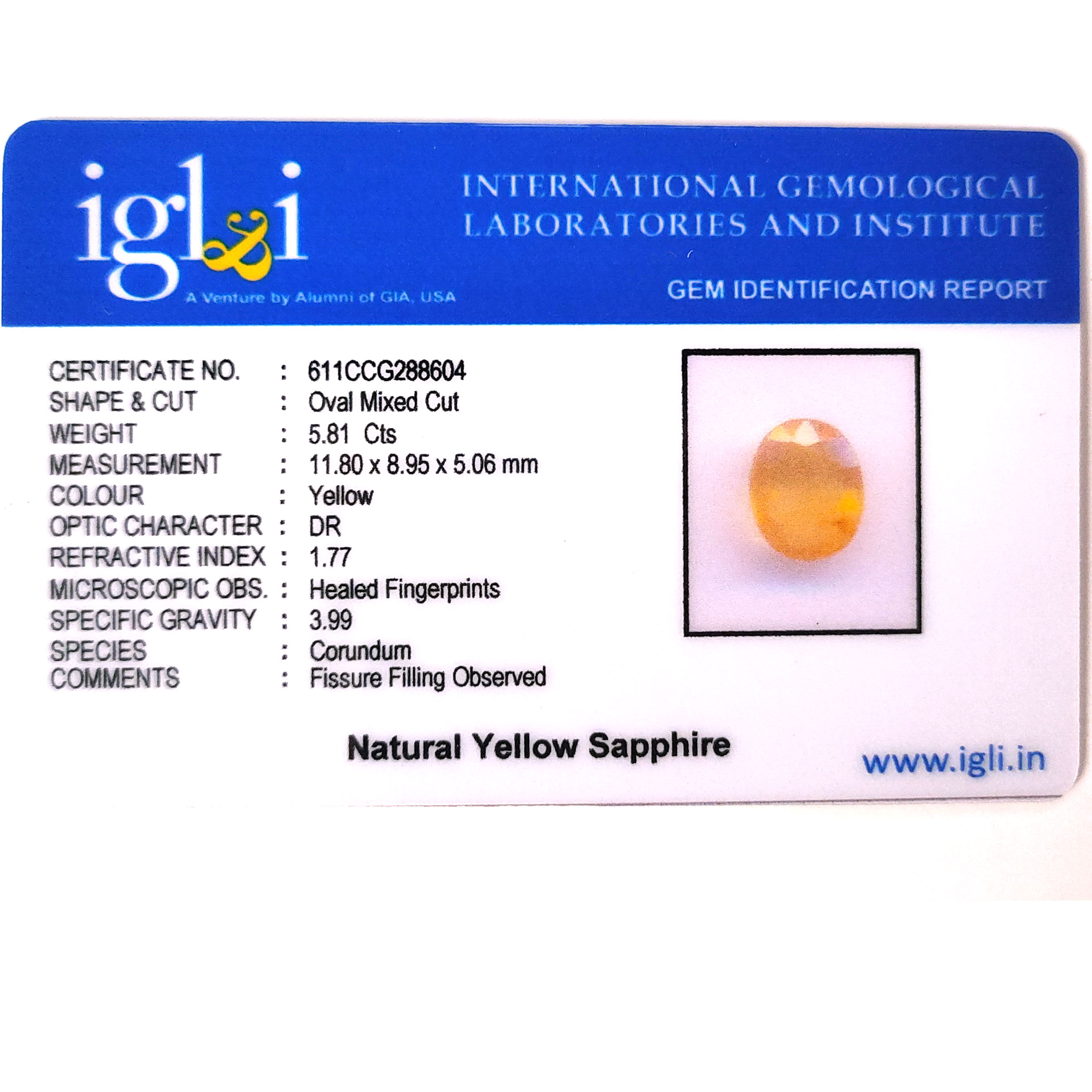 Natural Yellow Sapphire (Pukhraj) Oval Mixed Cut Certified Loose Gemstone – 5.81 Carat IGI Certified Yellow Sapphire for Ring & Pendant - Image 5