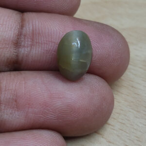 Certified Natural Cat's Eye Quartz – 3.91 Carat Oval Cabochon Gemstone