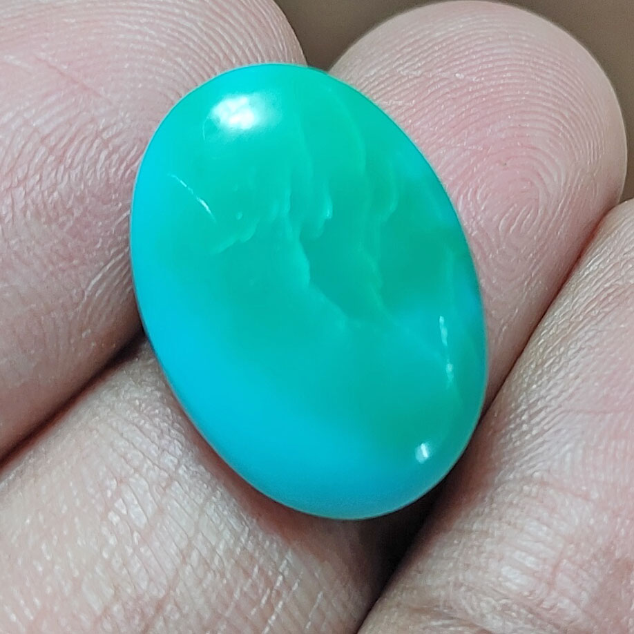 Premium 13.62 Cts Certified Natural Turquoise (Firoza) Oval Cabochon - Image 5