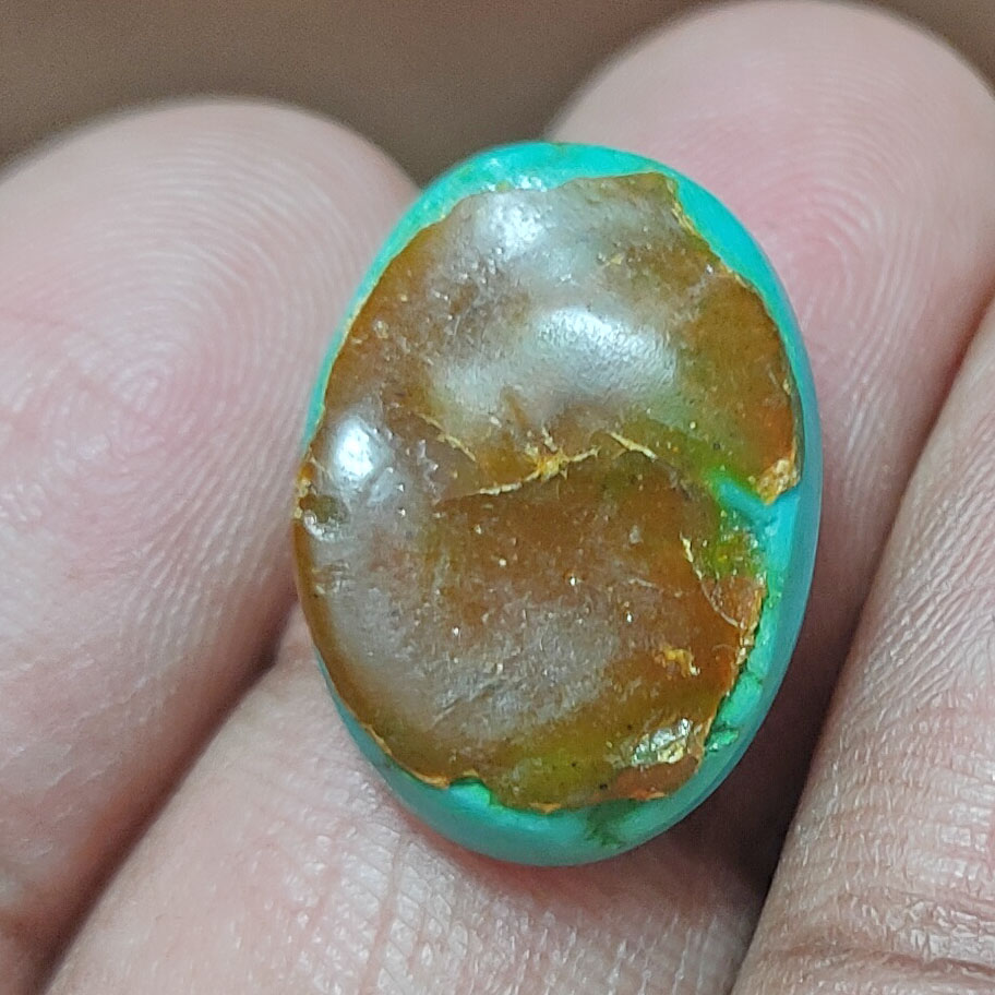 Premium 13.62 Cts Certified Natural Turquoise (Firoza) Oval Cabochon - Image 6