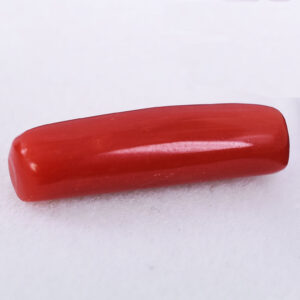 Natural Red Coral (Moonga) Gemstone – 4.75 Carat | Long Capsule Cabochon Cut