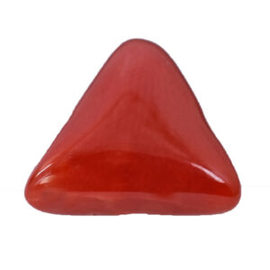 Certified Natural Red Coral (Moonga) Gemstone – 3.26 Carat | Triangular Cabochon Cut