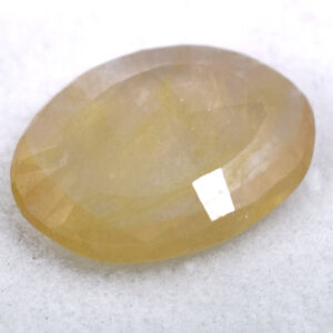 Natural Yellow Sapphire (Pukhraj) Oval Mixed Cut Certified Loose Gemstone – 3.87 Carat IGI Certified Yellow Sapphire for Ring & Pendant