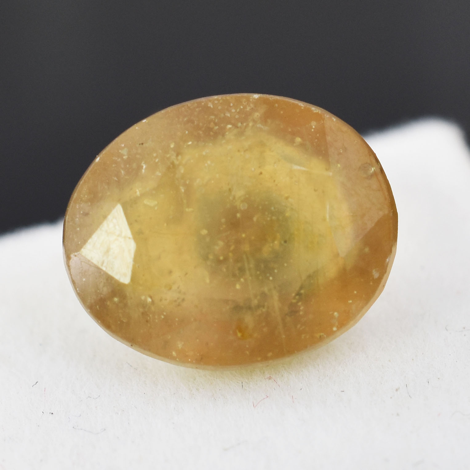 Natural Yellow Sapphire (Pukhraj) – 9.74 Carat Certified Yellow Sapphire Gemstone | Oval Mixed Cut - Image 4