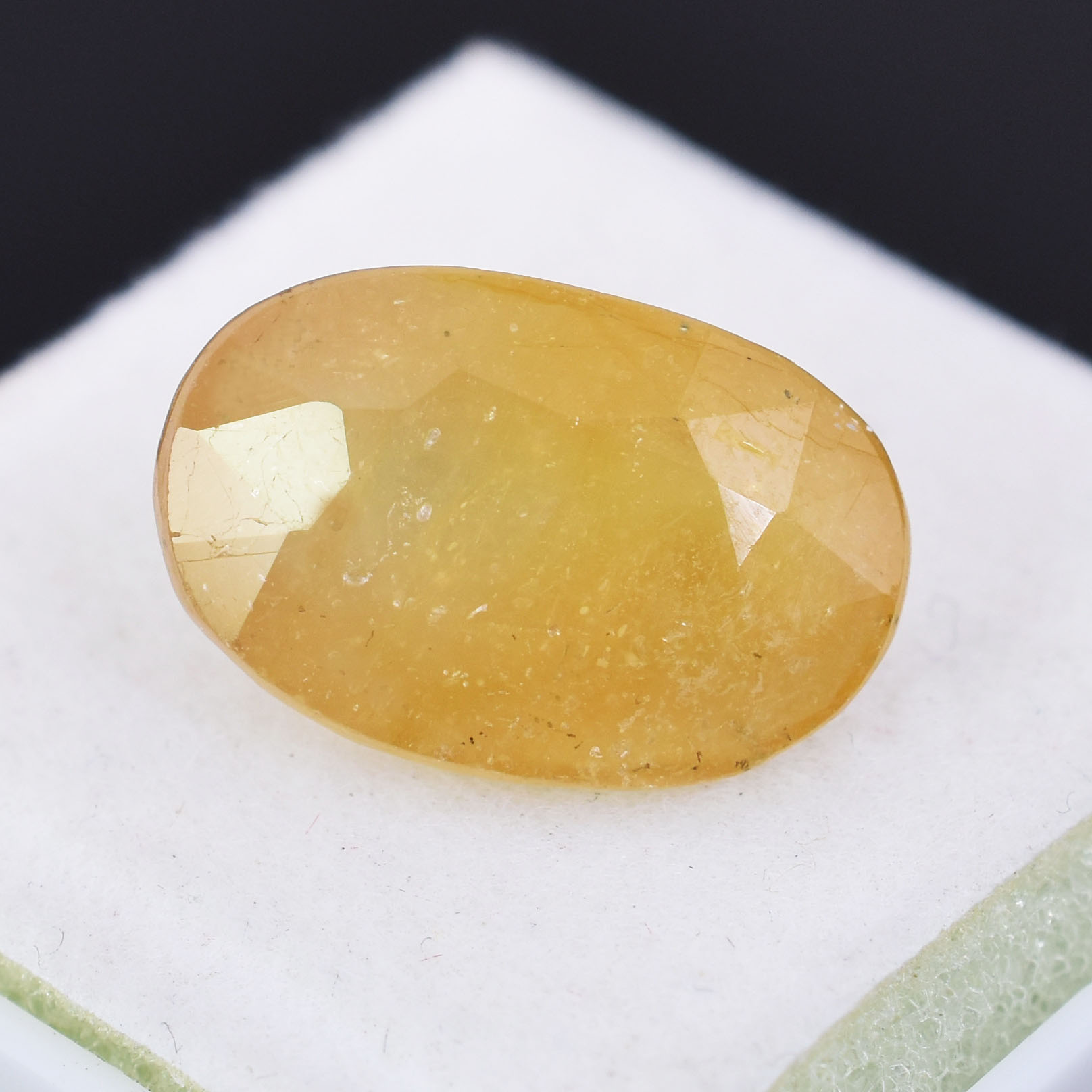 Natural Yellow Sapphire (Pukhraj) Oval Mixed Cut Certified Loose Gemstone – 8.02 Carat IGI Certified Yellow Sapphire for Ring & Pendant - Image 4