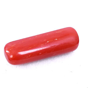 Natural Red Coral (Moonga) Gemstone – 5.60 Carat | Rectangular Capsule Cabochon Cut