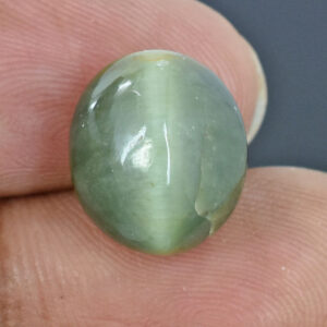 Certified Natural Cat's Eye Quartz – 10.65 Carat Oval Cabochon Gemstone