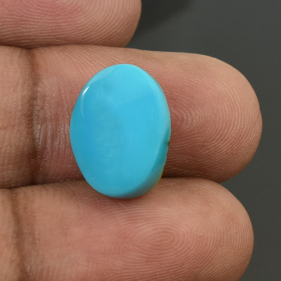 Premium Natural Turquoise (Firoza) Oval Cabochon - Image 4