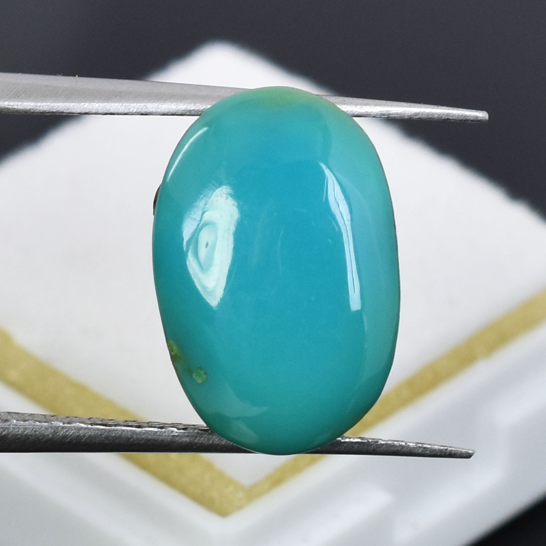 Premium Natural Turquoise (Firoza) Oval Cabochon - Image 4