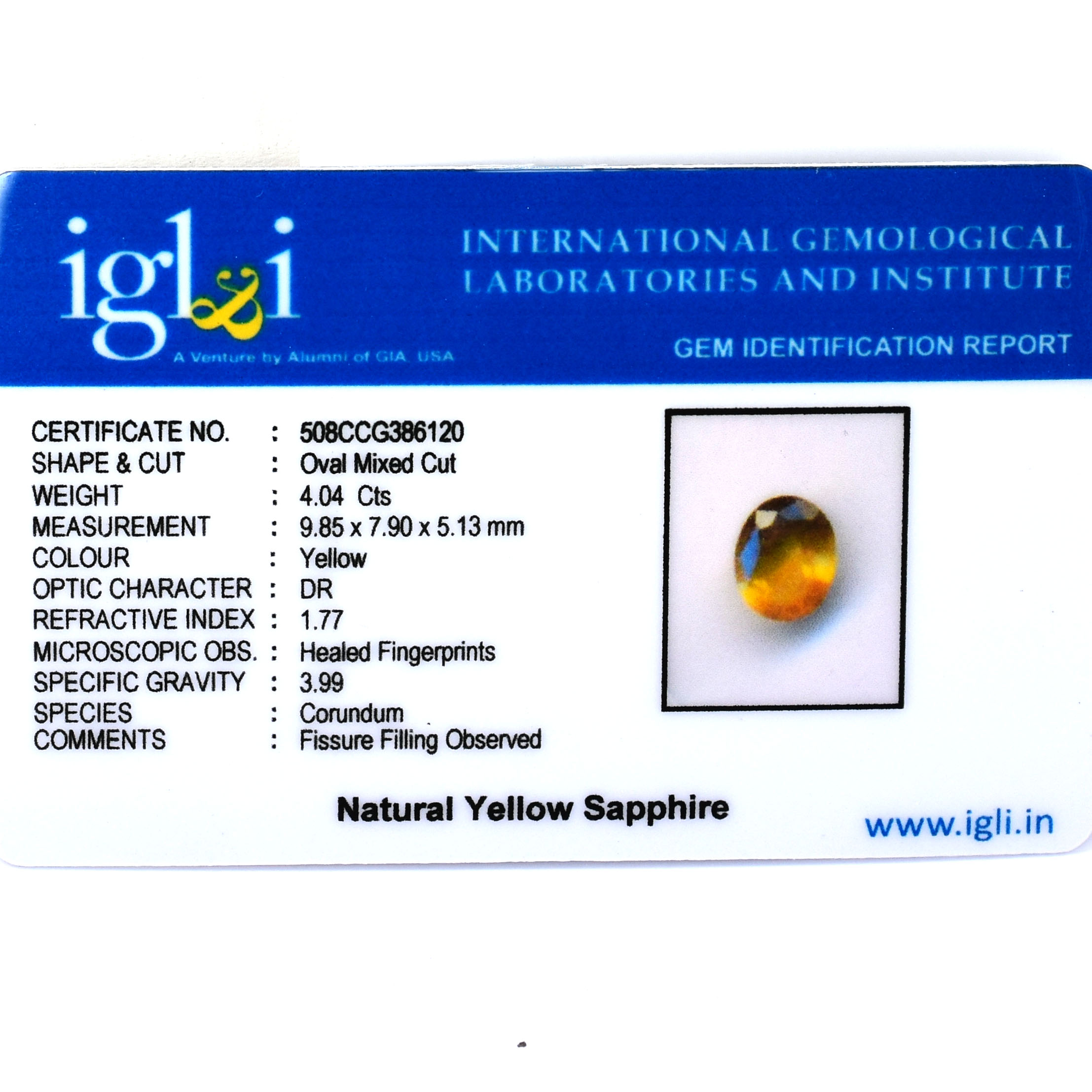 Natural Yellow Sapphire (Pukhraj) Oval Mixed Cut Certified Loose Gemstone – 4.04 Carat IGI Certified Yellow Sapphire for Ring & Pendant - Image 3