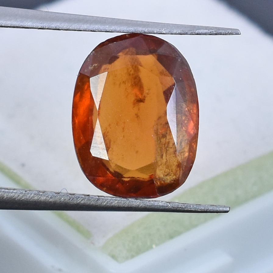 Certified Natural Hessonite Garnet (Gomed) – 4.49 Carat Oval Mixed Cut Gemstone