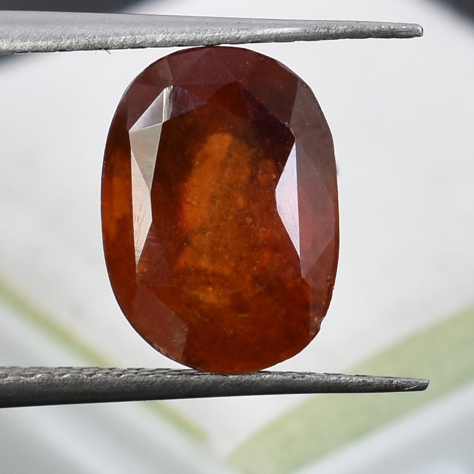 Certified Natural Hessonite Garnet (Gomed) – 5.11 Carat Oval Mixed Cut Gemstone - Image 5