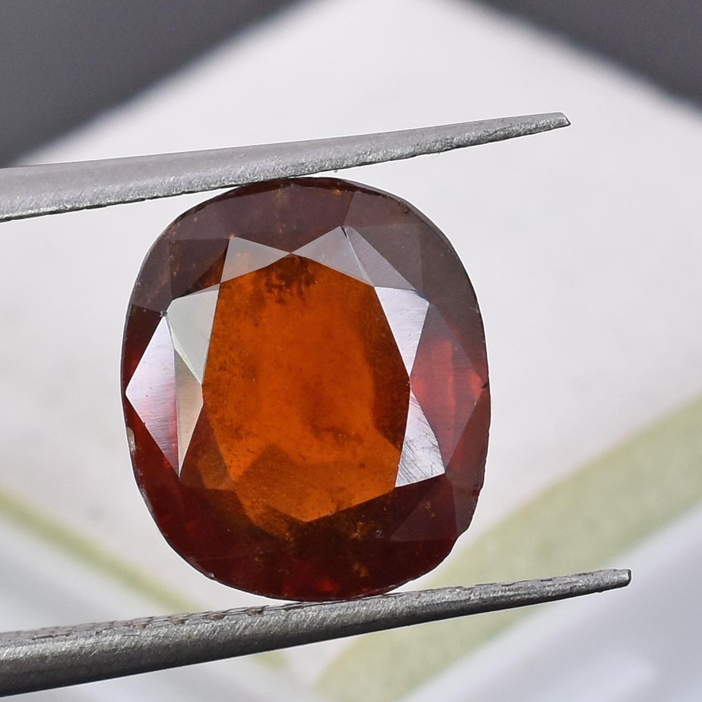 Certified Natural Hessonite Garnet (Gomed) – 5.86 Carat Oval Mixed Cut Gemstone