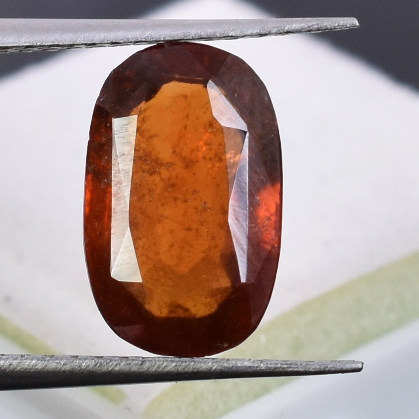 Certified Natural Hessonite Garnet (Gomed) – 5.38 Carat Oval Mixed Cut Gemstone