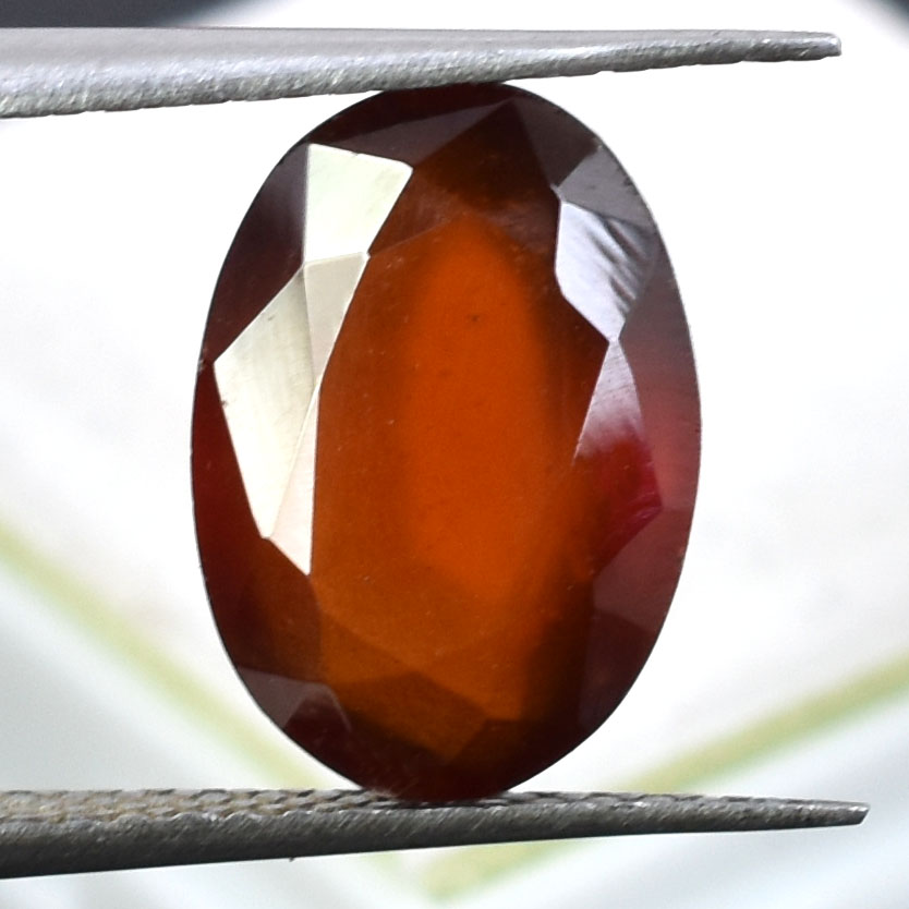 Natural Hessonite (Gomed) Gemstone – 6.10 Ct Certified Oval Mixed Cut Brown Garnet - Image 3