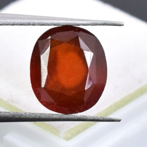 Certified Natural Hessonite Garnet (Gomed) – 4.26 Carat Oval Mixed Cut Gemstone