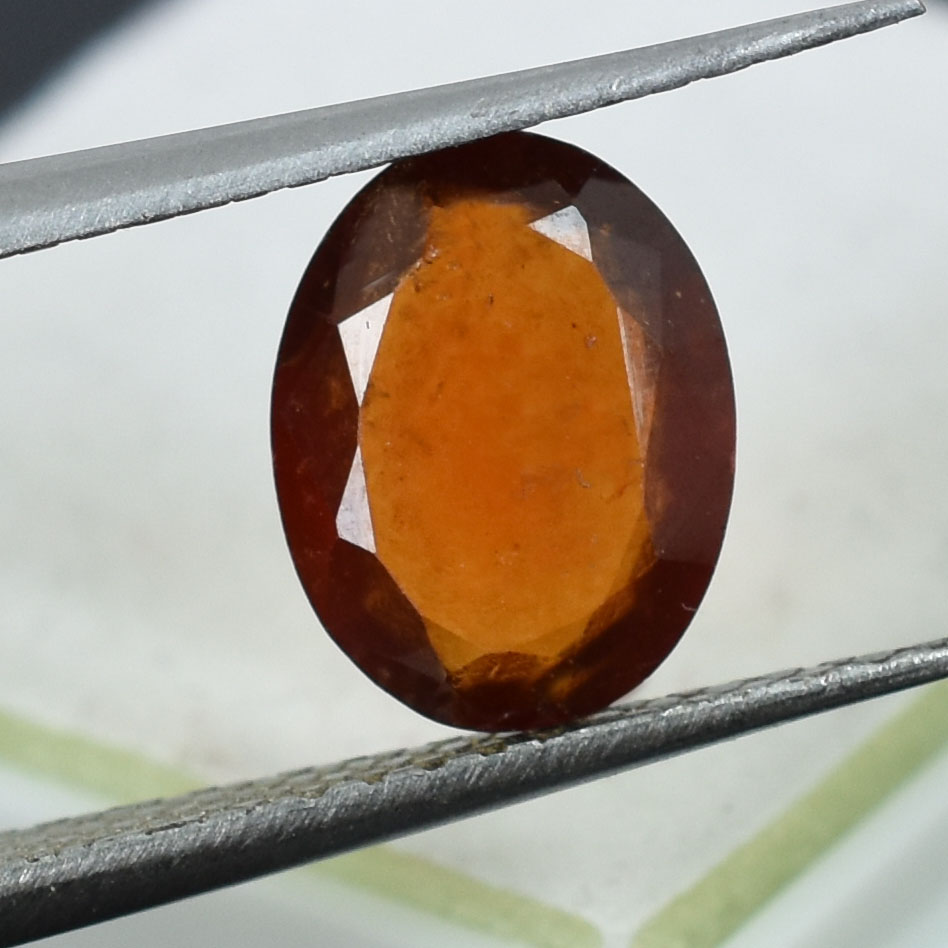 Certified Natural African Hessonite Garnet (Gomed) – 2.01 Carat Oval Mixed Cut Gemstone - Image 5