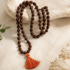 Natural 5 Mukhi Rudraksha Mala | 27 g 109 Beads Prayer Mala | Handmade Spiritual Meditation Necklace